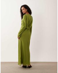 ASOS - Chiffon Maxi Dress With Cowl Neck Back Detail - Lyst