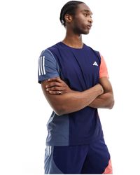 adidas Originals - Adidas running - own the run - t-shirt - marine et orange - Lyst