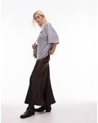 TOPSHOP - Satin Panelled Seam Godet Maxi Skirt - Lyst