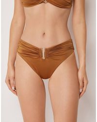 Calzedonia - Shiny Satin High-Waisted Bikini Bottoms - Lyst