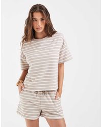 Pieces - Boxy Sweat T-shirt Co-ord - Lyst
