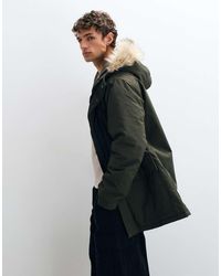 French Connection - Faux Fur Hood Detail Padded Parka Jacket - Lyst