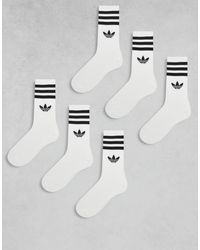 adidas Originals - Adicolor Trefoil 6 Pack Crew Socks - Lyst