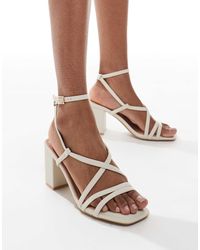 New Look - Multistrap Block Heeled Sandals - Lyst