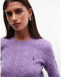 Polo Ralph Lauren - Icon Logo Cotton Cable Knit Jumper - Lyst