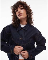 Levi's - Chaqueta De Camionero Vaquera Oscuro Con Diseño Encogido Y Detalles Wéstern De Estilo Años 90 De - Marino - Lyst