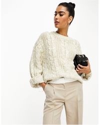 NA-KD - X Hanna Schonberg Oversized Cable Knit Sweater - Lyst
