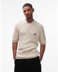 DOUBLE A by WOOD WOOD - Lamin Knit Polo Shirt - Lyst