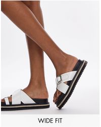 TOPSHOP - Wide fit - jenny - sandales style espadrilles effet croco à détail boucle - Lyst