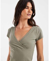 Hollister - V Neck Wrap Front Top - Lyst