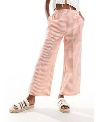 ASOS - Pantaloni Taglio Corto Color Arancione A Righe Con Linguetta - Lyst