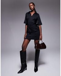 ASOS - Ruched Zip Up Detail Mini Dress - Lyst