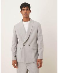 ASOS - Double Breasted Colbert Met Normale Pasvorm En Sjaal - Lyst