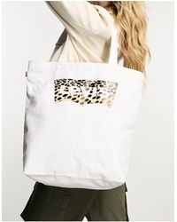 Levi's - Tote Bag With Leopard Print Batwing Logo - Lyst
