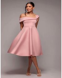 Goddiva - One Shoulder A Line Midi Dress - Lyst