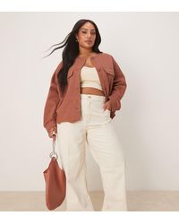 ASOS - Vaqueros De Pernera Ancha Con Raya En La Parte Delantera De Asos Design Curve-Blanco - Lyst