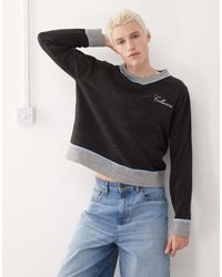 Collusion - Knitted V Neck Boxy Jumper - Lyst