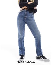 ASOS - Hourglass - jeans dritti anni '90 color medio - Lyst