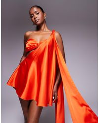 The Dolls House - Anthia - robe courte en satin asymétrique - Lyst