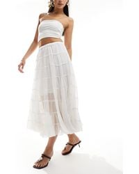 AllSaints - Eva Sheer Maxi Skirt - Lyst