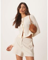 ASOS - Ruffle Hem Crochet Cardigan Top - Lyst