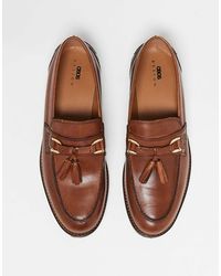 ASOS - Asos – slipper aus hellem leder mit quasten - Lyst