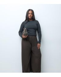 Vero Moda - High Waist Wide Leg Plisse Trouser - Lyst