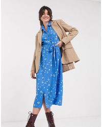 ditsy blossom midi shirt dress