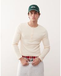 Collusion - Long Sleeve Rib Henley Slim Fit - Lyst