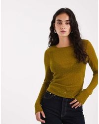 ASOS - Textured Mesh Hotfix Long Sleeve Top - Lyst