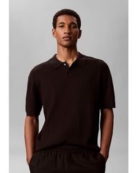 Calvin Klein - Soft Pointelle Knit Polo Shirt - Lyst