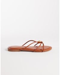 Glamorous - Flat Sandals With Gold-tone Detailing - Lyst