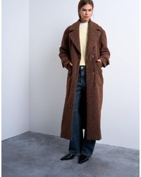 TOPSHOP - Unlined Soft Brushed Chuck On Longline Coat - Lyst
