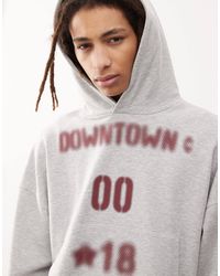 Collusion - Marl Boxy Hoodie With Burgundy Print Co-Ord - Lyst