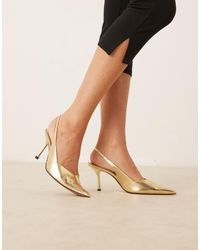 ASOS - Zapatos Dorados Destalonados De Tacón De Aguja Sabrina De - Lyst