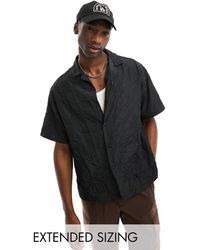 ASOS - – kastiges oversize-hemd aus em nylon mit knitterstruktur - Lyst