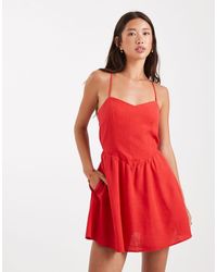 Hollister Hollister Sofia Drop-waist Bubble Skort Dress in Blue | Lyst UK