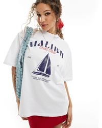 ASOS - Boyfriend Fit T-shirt With Malibu Yacht Graphic - Lyst