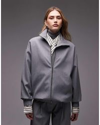 ASOS - Funnel Neck Longline Bomber Jacket - Lyst