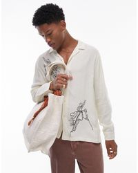 TOPMAN - Long Sleeve Embroidered Western Cowboy Shirt - Lyst