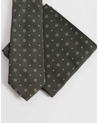 ASOS - Vintage Flower Pattern Tie And Pocket Square - Lyst