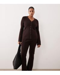 ASOS - Asos Design Curve Ribbed Wide Leg Pants - Lyst