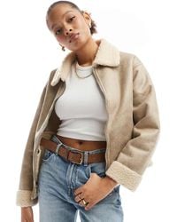 Cotton On - Cotton On Dakota Faux Leather Aviator Jacket - Lyst