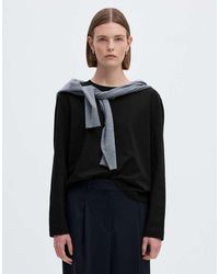SELECTED - Essential Boxy Fit Crew Neck Long Sleeve T-shirt - Lyst