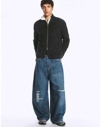 Weekday - Wide Leg baggy Jeans With Drop Crotch And Distressed Detail - Lyst