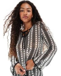 Vero Moda - Long Sleeved Crochet Lace Top - Lyst
