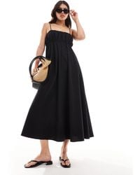 ASOS - Ruched Bust Maxi Sundress With Adjustable Straps - Lyst