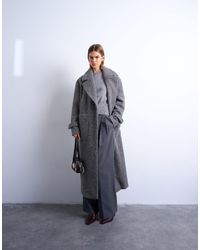 TOPSHOP - Unlined Soft Brushed Chuck On Longline Coat - Lyst