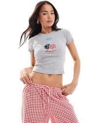 Daisy Street - Crop Baby T-shirt With Cherry Graphic - Lyst