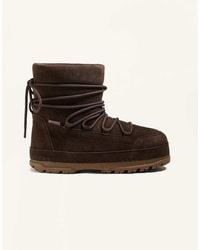 Oysho - Technical Split-Leather Lace-Up Boots - Lyst